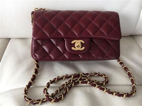 chanel mini burgundy 2017